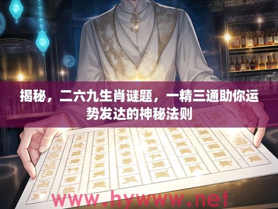 揭秘，二六九生肖谜题，一精三通助你运势发达的神秘法则